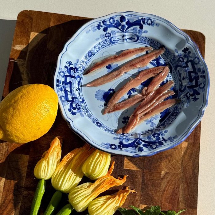 Flores de calabaza rellenas de ricotta y anchoas